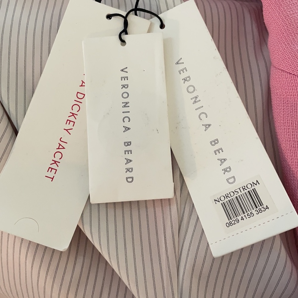 Veronica Beard Miller Dickey Pink Jacket Power Blazer sz 8 - Picture 9 of 11